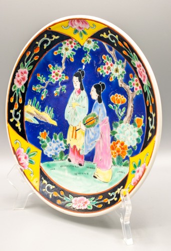 ANTIQUE JAPANESE PORCELAIN PLATE NOIRE YAMATOKU MARKS Meiji Early 20th Century - Picture 7 of 12