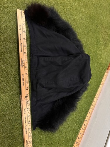 GENUINE FOX TRIMMED Replacement Detachable BLACK HOOD Jacket Rain Coat #G - Picture 4 of 7