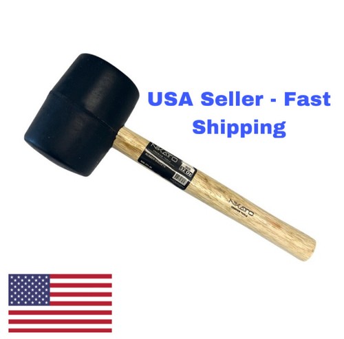 Rubber Mallets Hammer, Solid Rubber Head, Wooden Handle. (Choose Head Weight) - Bild 1 von 5