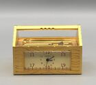 Linden Quartz Goldtone Miniature Desk Clock Tool Box Hammer & Wrench
