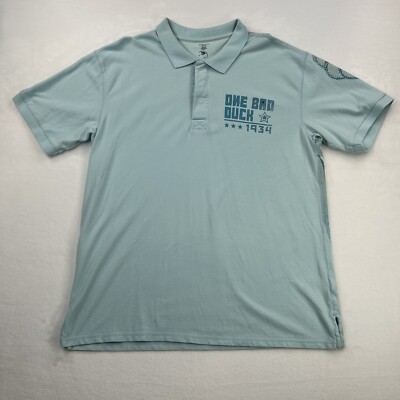 Disney Polo Shirt Adult Extra Large Blue One Bad Duck Golf Rugby Donald AOP Men