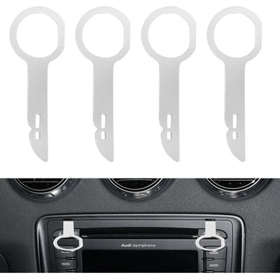 4-Piece Vehicle Interior Trim Set - Durable Stainless Steel Radio Removal Tools