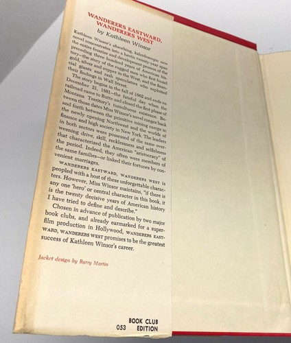 Wanderers Eastward Wanderers West by Kathleen Winsor 1965 Book Club 1st Edition - Imagen 3 de 11