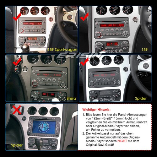 8-Kern DAB+ Android 13 Autoradio GPS Navi Alfa Romeo 159 Sportwagon Brera Spider - Bild 22 von 23