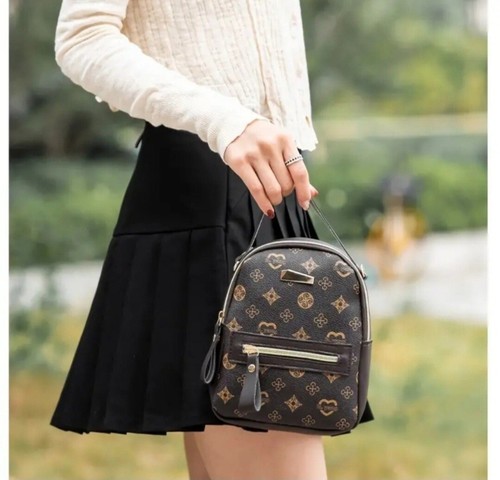 Make a Statement with This Stylish Geometric Graphic Hand Backpack - Women's... - Picture 7 of 7