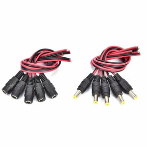 5pair 12V 5.5x2.1mm Male Female DC Power Socket Jack Connector Cable Plug Wire