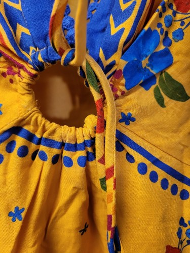 Farm Rio Women's Floral Yard Yellow Maxi Dress Short Sleeves Size Medium - Picture 4 of 11