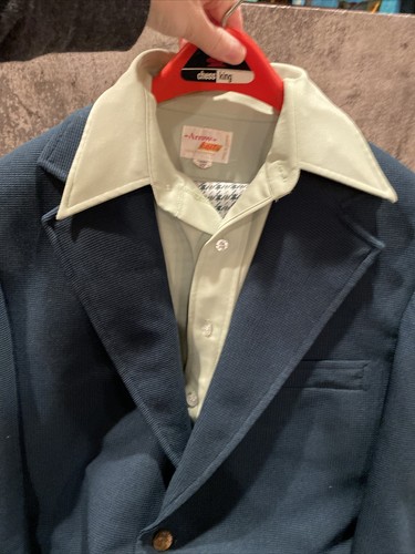 Vintage 1970s men’s large green polyester suit Jacket w/ plaid pants 32 x 32 - Picture 16 of 24