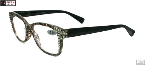 Madison Square, Bling Reading Glasses for Women W European Crystals, Black - Picture 3 of 3