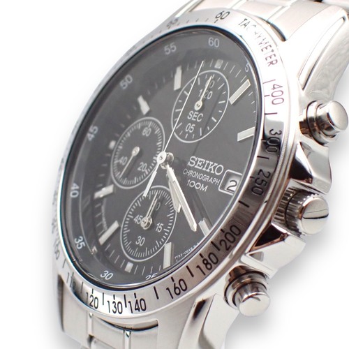 Orologio Uomo SEIKO Cronografo SND367PC Analogico SS Quarzo Nero Argento Nuovo con scatola - Foto 6 di 21