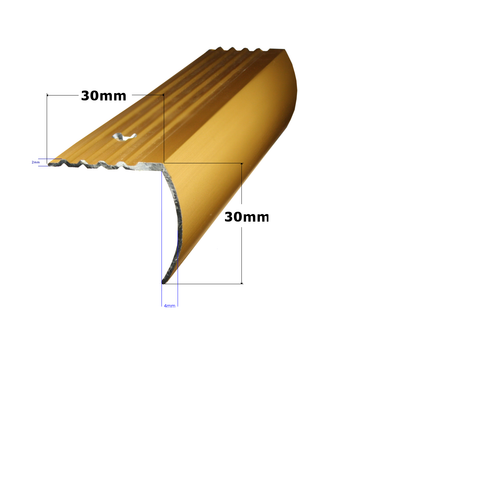 30x30mm •90-170cm •Treppenkantenprofil, Treppenkante, Winkelprofil ALU RUND  - Bild 4 von 6