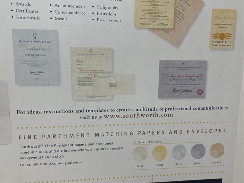 Southworth Gold Parchment Paper 24 lb 8 1/2 x 11 Laser and Ink Jet Printer 80 Sh - Picture 7 of 10