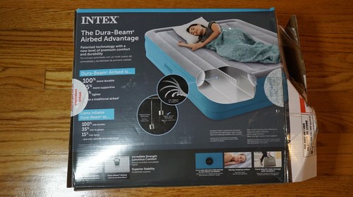NEW Intex Dura Beam Plus Air Bed Advantage Queen 16” Height - Open Box - Tested - Picture 1 of 8