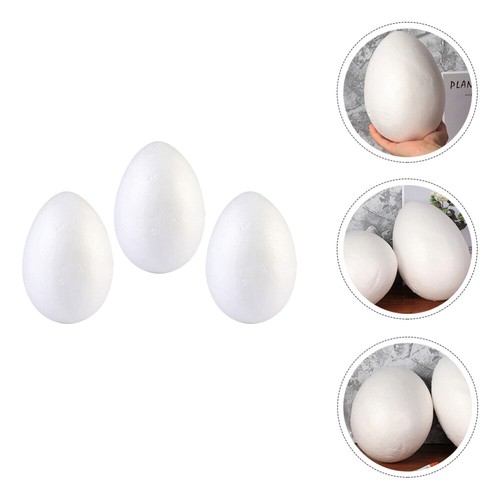 3PCS Unfinished Wood Craft Eggs Eggs Painting Kit Children Play Eggs Spring Eggs
