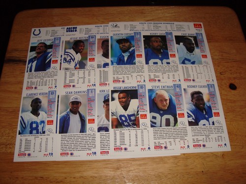 imperforate Indianapolis COLTS 1993 FLEER GAMEDAY 18 card set mint JEFF GEORGE - Picture 5 of 6