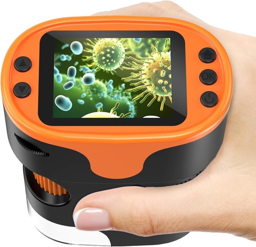 Kid-Friendly 1000X Handheld Microscope with Slides - Perfect Gift for Ages 4-12 - Picture 3 of 11
