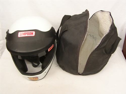 Vintage 1995 Simpson Auto Car Racing Helmet Full Face Size 7 1/2 W/Bag & Visor - Picture 2 of 13