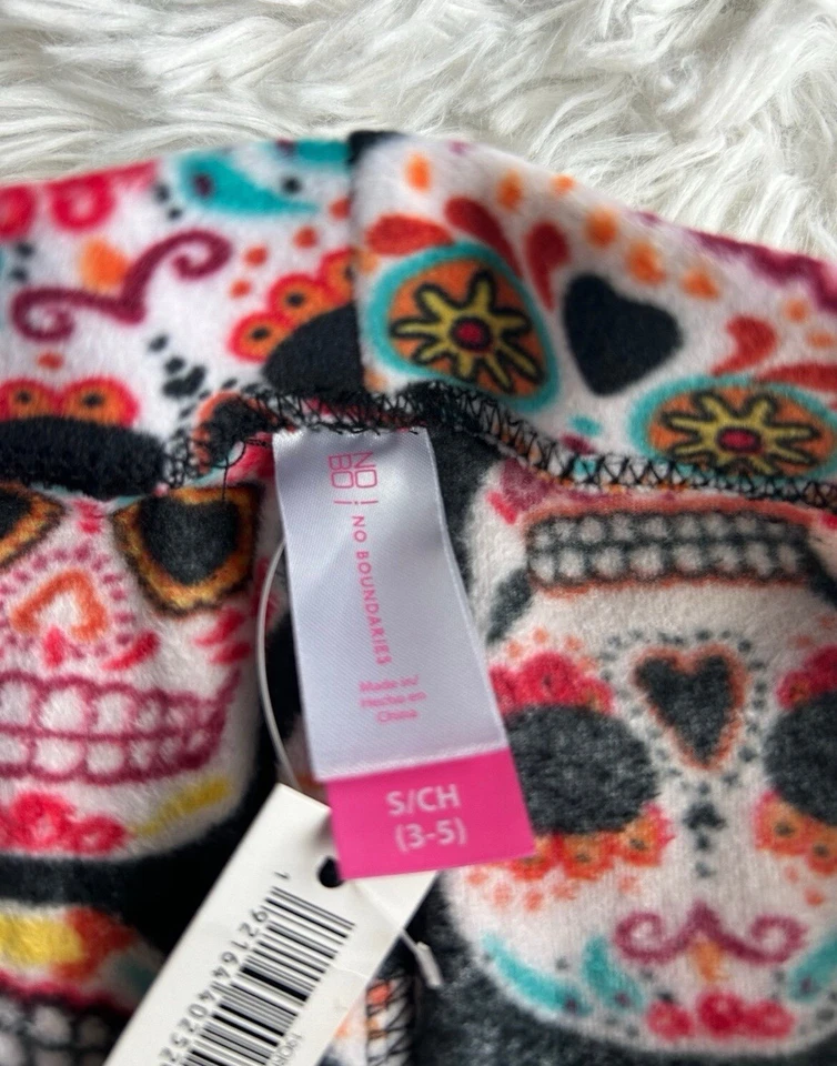 Leggings Sugar Skull Terciopelo Talla Pequeña Foto 2 de 3