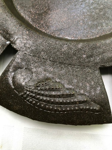 Hand Sculpted Candle Display Decorative Tray Plate from recycled Metal - Picture 4 of 7
