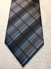 CROFT AND BARROW MENS TIE 3.75 X 59 SHADES OF GRAY WITH TEAL STRIPES