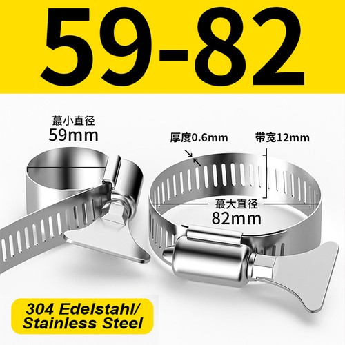 304 Edelstahl Schlauchschellen Rohrschellen 8 ~ 600 mm für Waschmaschine / Gasleitung - Bild 29 von 79