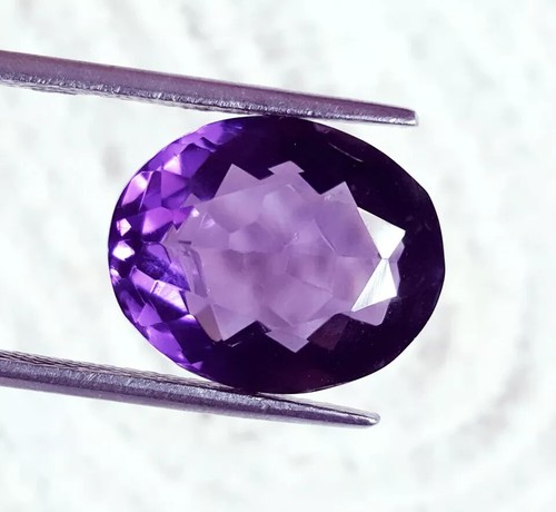 Violet Amethyst Oval Shape 12.20 Ct Certified Loose Gemstone With Free Gift - Picture 2 of 7