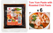 6 x Tom Yum Paste with Roasted Chili Paste Making Thai Soup Spicy Delicious 100g