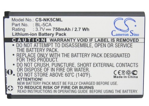 Li-ion Battery for Nokia 6085 C2 3120 2730 classic N-Gage 6630 3125 6268 6085 - Picture 5 of 5