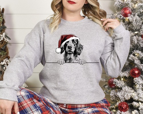 Xmas Sweater English Setter Dog Christmas Sweater Xmas Jumper Xmas Sweatshirt - Picture 1 of 2
