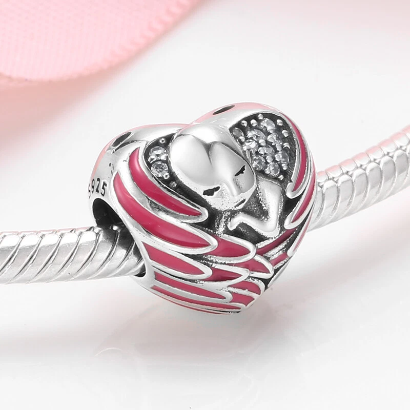Charm Cuore angelo custode bimbo in argento 925 - Les Folies - Immagine 2 di 4