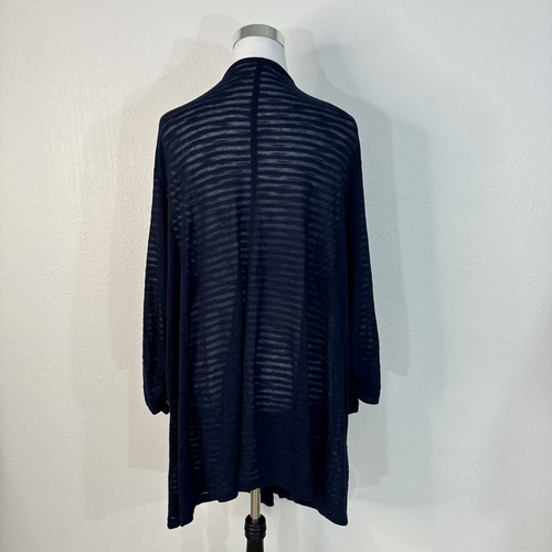 Catherines Cardigan Sweater Womens Size 4X Blue Open Front Duster Tunic Sheer - Picture 6 of 15