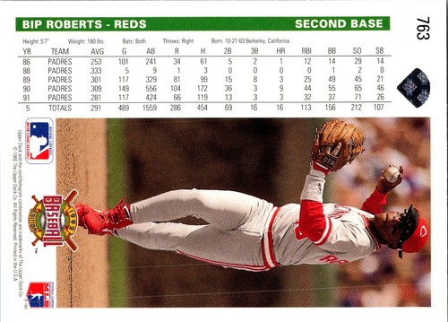 1992 Upper Deck - #763 Bip Roberts - Picture 2 of 2