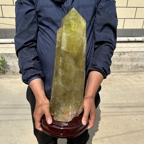 33.5LB Natural Citrine Crystal Obelisk Crystal Reiki Tower Wand Point Healing - Picture 22 of 24