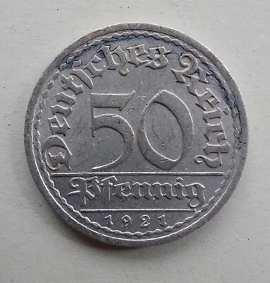 50 Pfennig 1921 A Alu - Bild 1 von 2