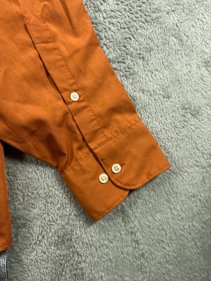 Geoffry Beene Mens 36 16.5 Shirts Orange Button Up Long Sleeve Wrinkle Free - Image 3 of 4
