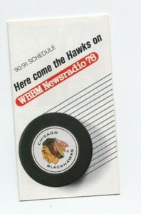 1990-91 CHICAGO BLACK HAWKS POCKET SCHEDULE (NHL) (SKEDS) | eBay