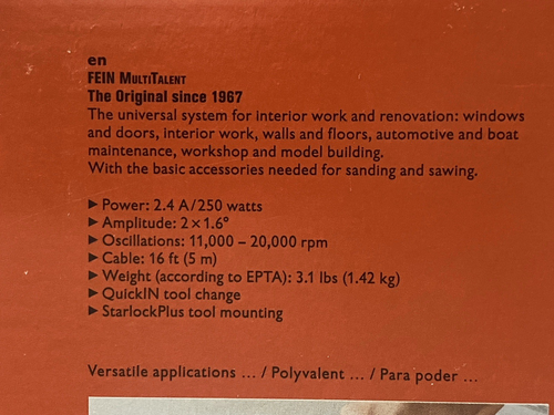 NEU Fein Elektrowerkzeuge Multitalent Start Q FMT 250 QSL 2,4A /250W Made in Germany - Bild 12 von 21