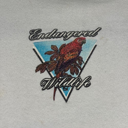 Oneita Endangered Wildlife South America Macaw Parrot Graphic Sweatshirt Large - Picture 7 of 11