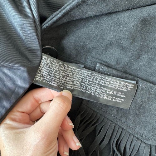 Mango Small Black Fringe Suede Jacket - Picture 12 of 13