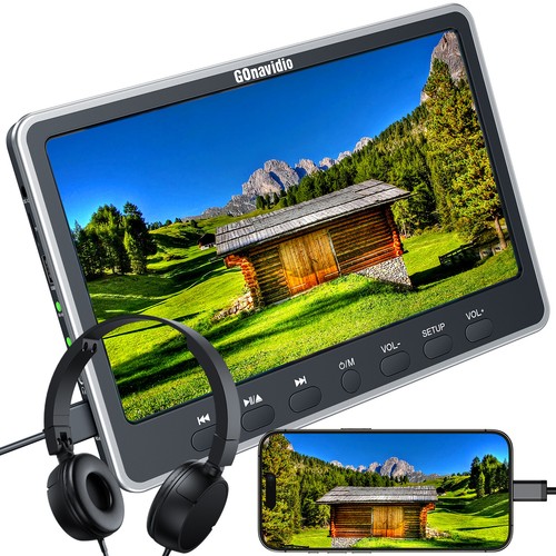 12" IPS Screen Car Headrest DVD Player Rear-Seat Monitor 1366x768 HDMI USB SD AV