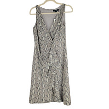 Lauren Ralph Lauren Women's Beige Ruffle Snake Print A-Line Dress Size 2 NWT