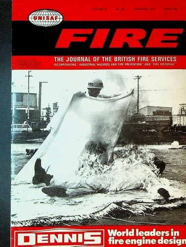 UNISAF Fire Magazine Februar 1973 British Fire Services Stuntman on Fire - Bild 1 von 2