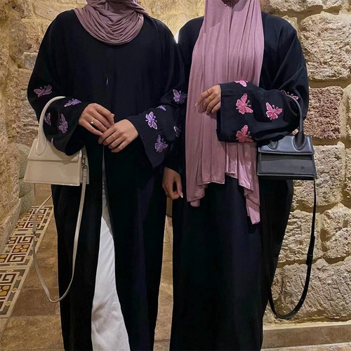 Dubai Open Abaya Women Muslim Maxi Dress Kimono Cardigan Kaftan Robe Gown Caftan - Picture 12 of 228