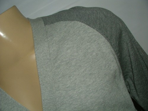 NEW WT FIVE FOUR  CARDIGAN SWEATER SIZE L 100% COTTON GRAY SOLID #140 - Picture 3 of 5