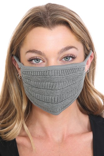 C.C Reusable Washable Knit Ribbed Face Mask - Picture 9 of 30