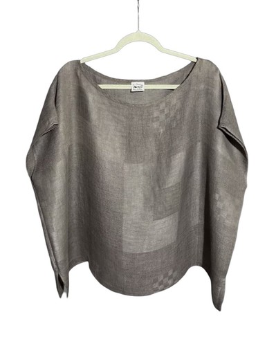 Blusa Poncho LA BOTTEGA DI BRUNELLA Talla Única Lino Tejido Top Calce Suelto - Imagen 1 de 5