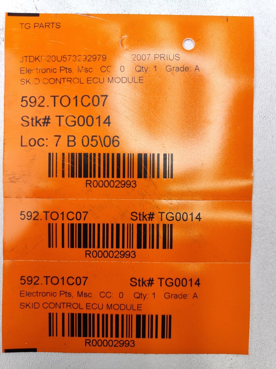 20052009 TOYOTA PRIUS SKID CONTROL ECU MODULE UNIT 8954047100 OEM eBay