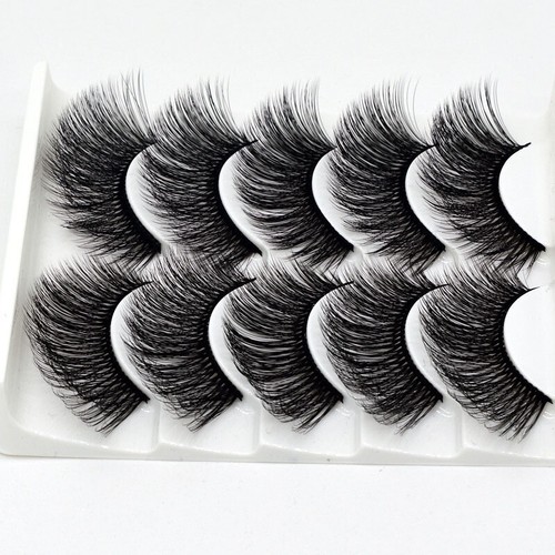 5 Pair🔥3D Mink🔥False Eyelashes🔥Wispy Cross Long Thick Soft Fake Eye Lashes U~ - Picture 9 of 16