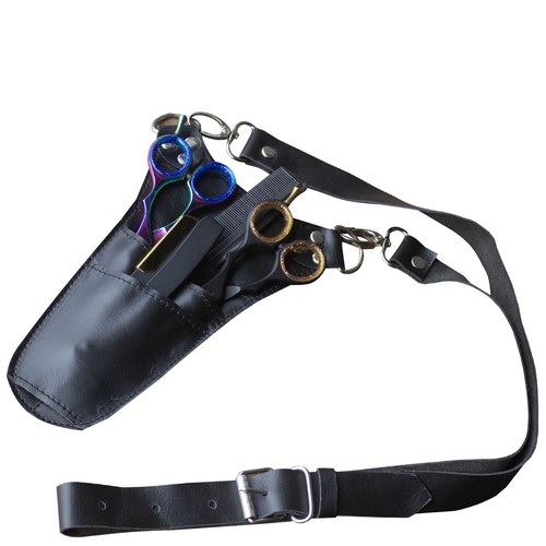 Barber Waist Belt Holster Pouch Leather Holster / Shoulder Bag For Scissors Comb - Picture 12 of 21