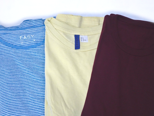 3x T-SHIRT Triple Set H&M DIVIDED EASY Medium Blue, Yellow, Maroon -NEW Job-Lot - Picture 2 of 2